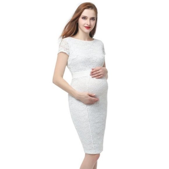 Kimi + Kai maternity white lace dress! Size S - Picture 1 of 5
